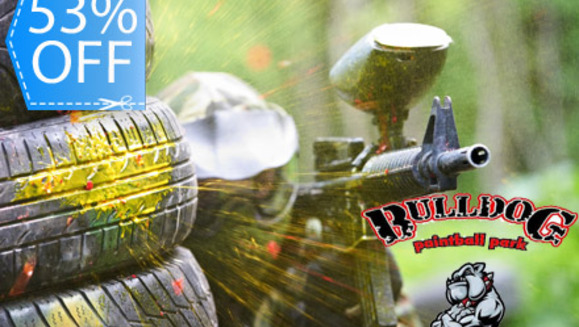 [Image: ¡Paga Q35 en lugar de Q75 por Paquete de Paintball (Kit de 75 Pulgas) que incluye: 75 Paintballs + Marcadora + Tanque CO2 + Máscara + Hooper + Chaleco Protector + Jersey en Bulldog Paintball Park!m]