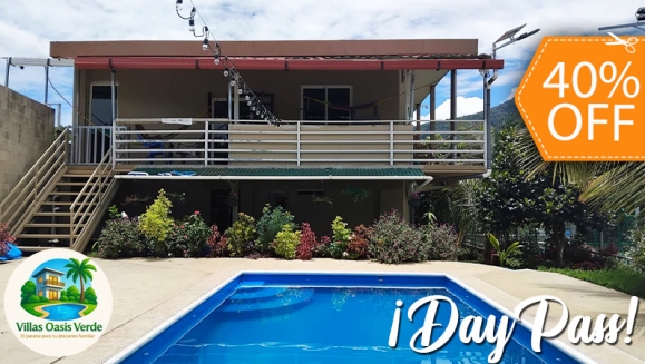[Image: ¡Un Día Diferente! ¡Paga $30 en Lugar de $50 por Day Pass Para 2 Personas en Villa Oasis Verde, Salcoatitán, Sonsonate + 2 Almuerzos + Merienda + Uso de Instalaciones: Piscina, Jardines, Canopy y Más!m]