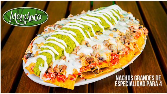 [Image: ¡Paga Q99 en lugar de Q168 por 1 Plato de Nachos Grandes para 4 Personas de Especialidad: Vegetarianos, Pollo, Lomito o Mixtos!m]