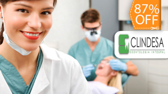 [Image: ¡Paga $20 en lugar de $160 por 2 rellenos de resina o 3 sellantes + Limpieza con ultrasonido + Aplicación de flúor + Diagnóstico con cámara intraoral + Evaluación y diagnóstico gratis para un acompañante en Clindesa!m]