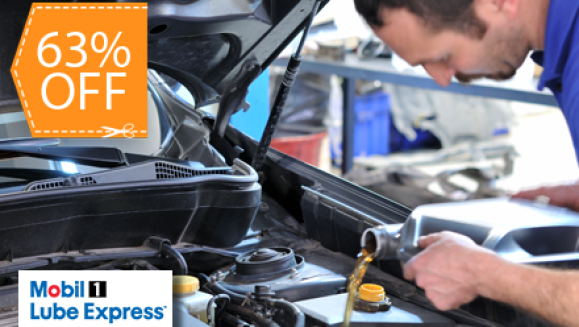 [Image: ¡Paga $30 en lugar de $80 por Paquete que incluye: Cambio de Aceite (1 galón Mobil) + Filtro de Aceite + Cambio de Refrigerante + Alineado y Balanceo + Revisión de 27 puntos en Mobil 1 Lube Express!m]