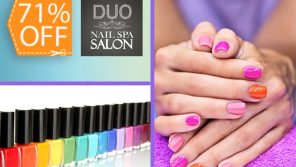 [Image: ¡Paga $12 en lugar de $42 Por Esmalte Permanente de Manos y Pies + Manicure y Pedicure Express y más en Dúo Nails Spa!m]