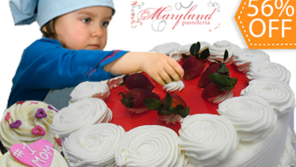 [Image: ¡Paga $20 en lugar de $45 por 1 Pastel para 25 Personas y 6 Cupcakes para el Día de la Madre en Pastelería Maryland!m]