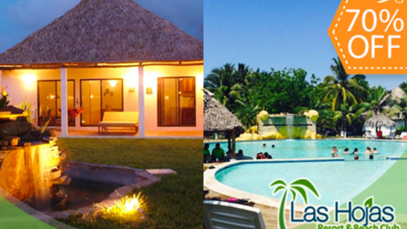 [Image: ¡Paga $60 en lugar de $199 por Estadía de 1 Noche Hasta Para 4 Personas en Las Hojas Resort and Beach Club!m]