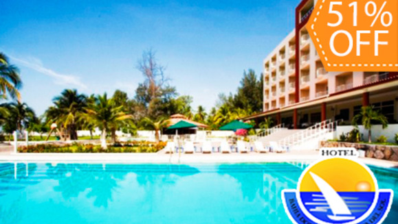 [Image: ¡Paga $49 en lugar de $100 por Estadía para 2 Adultos y 2 niños + Desayunos Buffet en Hotel Bahía Dorada Costa del Sol!m]