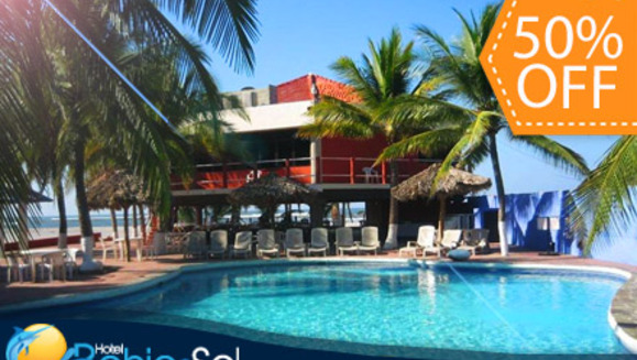 [Image: ¡Escápate a La Costa del Sol! ¡Paga $59 en lugar de $118 por estadía de 1 noche hasta para 2 adultos y 2 niños o 3 adultos en habitación Standard con desayunos incluidos (Buffet o a la Carta) en Hotel Bahía del Sol!m]