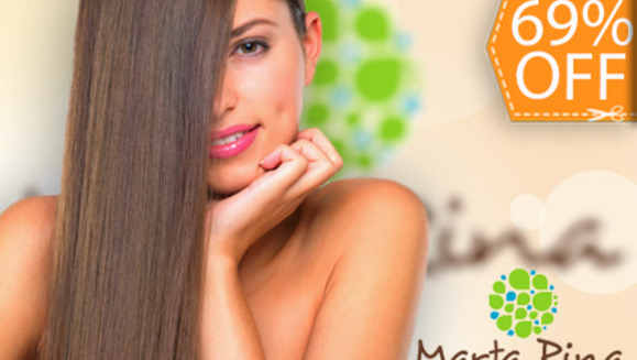 [Image: ¡Sin importar largo o volumen! ¡Paga $39 en lugar de $125 por Alisado de Keratina de Chocolate +  Lavado Spa +  Tratamiento Hidratante + Masaje Capilar +  Secado o Planchado + Corte o Limpieza de Puntas en Marta Rina Salón!m]