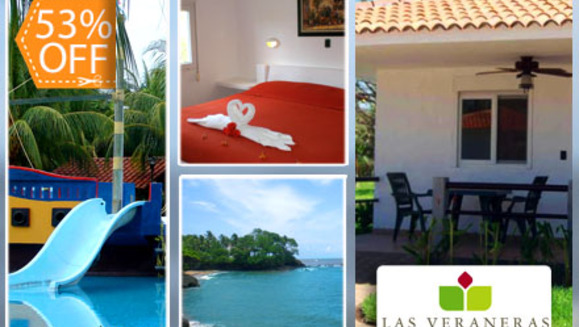 [Image: ¡Paga $40 en lugar de $85 por Estadía de una Noche para dos Adultos y un Niño en Las Veraneras Golf Villas &amp; Resort!m]