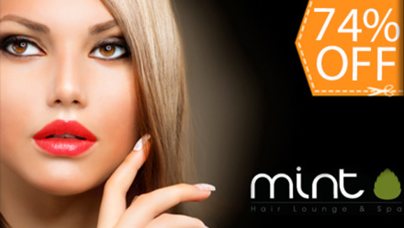 [Image: ¡Paga $12 en lugar de $46 por Tratamiento de Keratina + Lavado Spa + Limpieza de Puntas + Secado o Planchado + Manicure y Pedicure Spa en MINT Hair Lounge &amp; Spa!m]