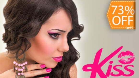 [Image: ¡Paga $15 en lugar de $55 por Manicure Spa + Maquillaje Permanente en Manos + Lavado Spa + Corte o Limpieza de Puntas + Secado o Planchado + Tratamiento de Keratina + Depilación de Ceja o Bigote en Kiss Beauty Salón!m]
