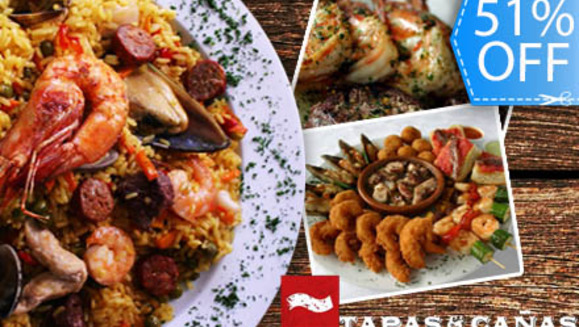 [Image: ¡Paga Q99 y consume Q200 en todo el menú de Tapas y Cañas!m]