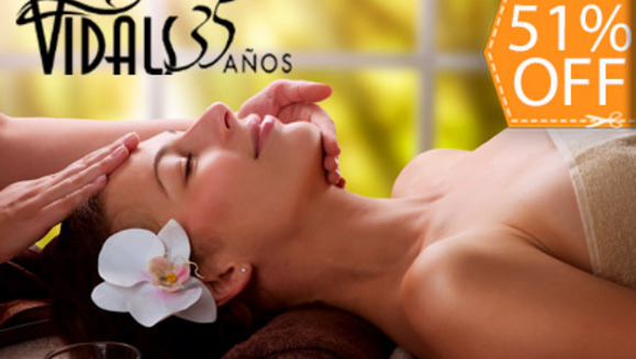 [Image: ¡Paga $21 en lugar de $42.50 por Terapia de Relajación en Head Spa + Tratamiento Reconstructor de Cabello + Planchado o Secado con Sellador de Argán en Vidals Salón &amp; Spa Urbano!m]