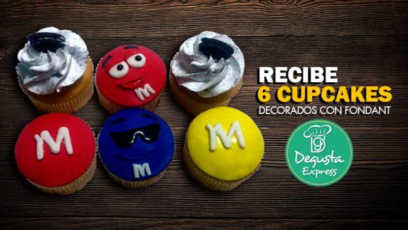[Image: ¡Paga $24 en Lugar de $48 por Pastel de Oreo o M&amp;M´s de 25 Porciones + 6 Cupcakes Decorados con Fondant + Entrega a Domicilio!m]