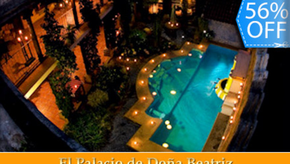 [Image: ¡Paga Q599 en lugar de Q1,352 por Estadía de Lujo en Jr. Suite para 2 Personas con Jettina Bath Privada + 2 Desayunos + Uso de las Instalaciones y Más en Hotel Palacio de Doña Beatriz en Antigua Guatemala!m]