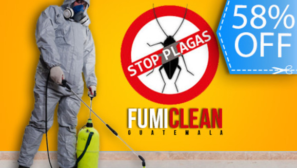 [Image: ¡Paga Q295 en lugar de Q700 por Servicio de Fumigación de Plagas hasta para 15 Ambientes +Tratamiento para Jardín +Tratamiento para Alcantarillas y Drenajes en Fumi Clean!m]