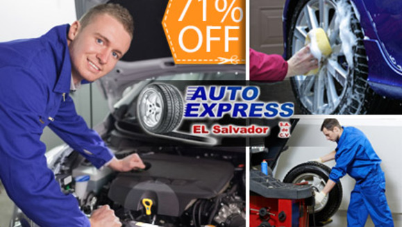 [Image: ¡Paga $26 en lugar de $90 por 4/4 de Aceite ENI 20w50 y Filtro Kaiser + Alineado y Balanceo + Revisión Completa de Frenos y Amortiguadores + Rotación de Llantas + Lubricación Completa + Carwash y Pasteado a Máquina en Auto Express!m]