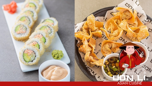 [Image: ¡Paga $24 en Lugar de $48 por Banquete de Sushi hasta para 5 Personas que Incluye: 1 Crunchy Crab Roll + 1 Honolulu Roll + 1 Manhattan Roll + 1 Char Siu Roll + 1 California Roll + 1 Orden de Wantanes de Pollo + 1 Pichel De Té Helado!m]