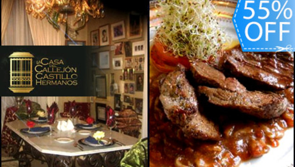 [Image: ¡Banquete  de Lujo para 2! ¡Paga Q195 en lugar de Q430 por 2 Platos Fuertes de Lomito a Elección + 2 Guarniciones + 2 Bebidas a Elección en el Exclusivo Restaurante-Museo  La Casa del Callejón Hermanos Castillo!m]