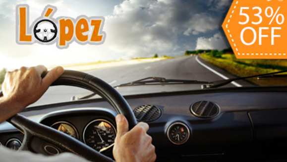 [Image: ¡Paga $55 en lugar de $118 por 12 Clases Prácticas + 5 Clases Teóricas + 2 Instructorías de Mecánica Básica + Preparación para Exámenes de Licencia en Escuela de Manejo López!m]