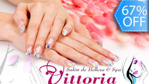 [Image: ¡Paga Q75 en lugar de Q225 Set de Uñas Acrílicas con Decoración a Elección entre Glitter, Sticker, Hilo, Piedras o Colores en Gelish + Manicure Express en Salón de Belleza y Spa Vittoria!m]