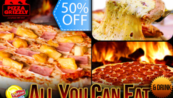 [Image: ¡REGRESA La DeliciOsa Comilona! ¡Paga Q37.50 en lugar de Q75 por Exquisito Buffet ALL YOU CAN EAT de Pizza + ALL YOU CAN DRINK de Té Frío Lipton + Porción de Grizzly Breads en Pizza Grizzly!m]