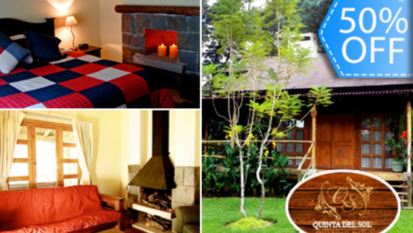 [Image: ¡Paga Q396 en lugar de Q792 por Estadía para 2 Personas en Cabaña Jr. con Chimenea y Más en Hotel Quinta del Sol!m]