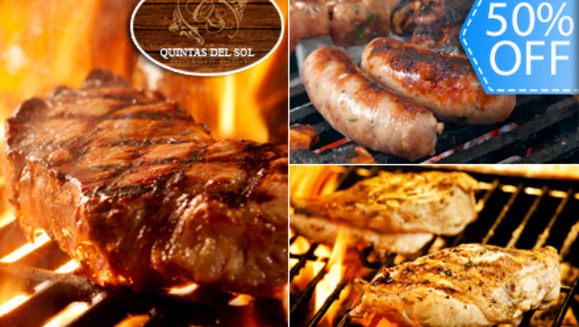 [Image: ¡Paga Q164 en vez de Q328 por Exquisita Parrillada para 2 Personas de 1 ½ libra que incluye: Lomito + Chorizo Uruguayo + Pollo + Papas Asadas + Pan Con Ajo o Mantequilla + Jarra de Bebida y Más en Quinta del Sol Steak House!m]