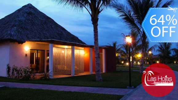 [Image: ¡Paga Q399 en vez de Q1,119 por Estadía de 1 Noche Hasta para 4 Personas en Bungalow Junior en el Exclusivo Las Hojas Resort Beach and Club en la Costa del Sol, El Salvador!m]