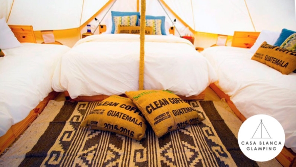 [Image: ¡Paga Q799 en Lugar de Q1,195 por Estadía para 4 en Carpa de Lujo Equipada con: Deck Privado + Camas + Baño + Churrasquera + Utensilios de Cocina + Filtro de Agua + Fogata + Uso de Jacuzzi y Más!m]