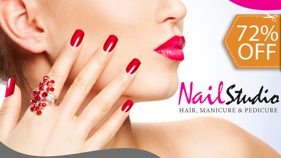 [Image: ¡Paga $12.50 en vez de $45 por Set de Uñas Acrílicas O.P.I + Exfoliación + Brillo UV + Manicure + Maquillaje en Manos o Pies en Nail Studio!m]