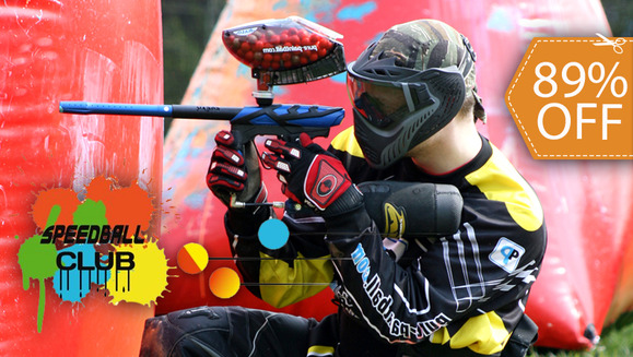 [Image: ¡Día de Paintball hasta para 5 personas! ¡Paga $12 en lugar de $112 por Paquete de Paintball que Incluye: 125 Paintballs + Uso de Campo + Alquiler de 5 Marcadoras + 5 Máscaras + 5 Chalecos + Pase de Aire Ilimitado en Speedball Club!m]