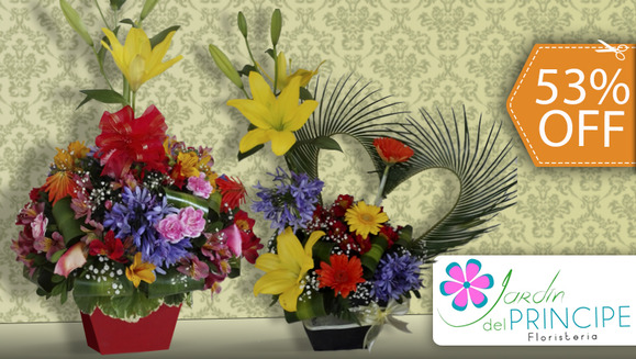 [Image: ¡El regalo perfecto para Mamá! ¡Paga $28 en vez de $60 por Arreglo Primaveral para Mamá a Elección en Floristería Jardín del Príncipe! ¡SOLO 153 CUPONES DISPONIBLES!m]