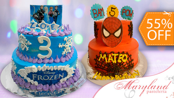 [Image: ¡Paga $28 en vez de $62 por Pastel Decorado de DOS PISOS para 40 porciones en Maryland Pastelería!m]