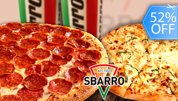 [Image: ¡Paga Q49 en lugar de Q103 por Pizza Grande de 14” a Elección + 2 Bebidas en Sbarro!m]