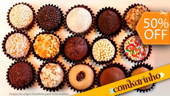 [Image: ¡Paga $19.75 en vez de $39.55 por una Caja de 42 Unidades de Deliciosos Brigadeiros en Comkarinho!m]