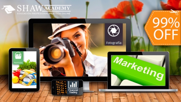[Image: ¡Paga $20 en vez de $1400 por Paquete de 4 Cursos Online que Incluyen: Financial Trading + Marketing Digital + Fotografía + Nutrición con Shaw Academy!m]