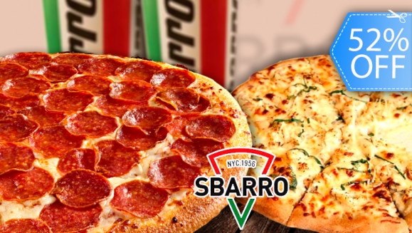 [Image: ¡Paga Q49 en vez de Q103 por Pizza Grande de 14 Pulgadas a Elección + 2 Bebidas en Sbarro!m]