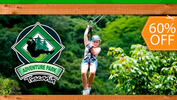 [Image: ¡Paga $10 en lugar de $25 y lleva tu adrenalina al extremo en el Canopy de Tuscania!m]