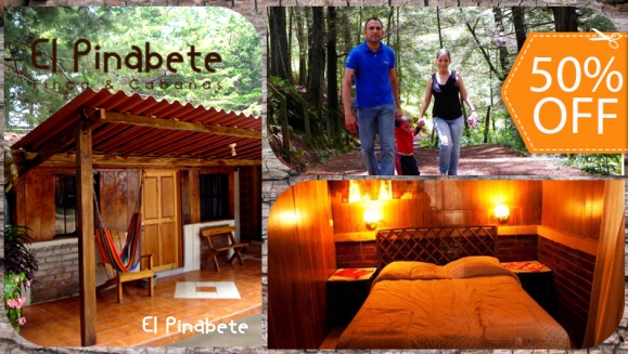 [Image: ¡Paga $75 en vez de $150 por Estadía de 1 Noche para 6 Personas + 6 Desayunos + 1 Tour en el Bosque + Fogata Nocturna y Más en El Pinabete, Finca y Cabañas, Chalatenango!m]