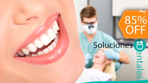 [Image: ¡Paga $20 en lugar de $130 por 2 Rellenos o 4 Sellantes de Resina + Limpieza con Ultrasonido + Aplicación de Flúor + Diagnóstico Intraoral +  Consulta Odontológica en Soluciones Dentales!m]