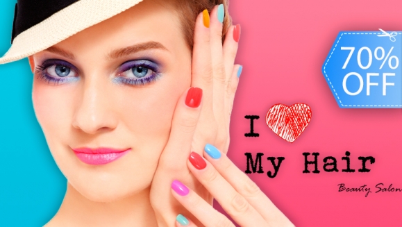 [Image: ¡Paga Q85 en lugar de Q285 por Manicure y Pedicure Express + Aplicación de Gelish en Manos y Pies + Depilación de Cejas y Bozo en I Love My Hair!m]