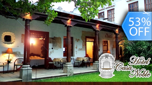 [Image: ¡Paga Q399 en lugar de Q850 por Una Noche de Hospedaje para 2 Personas en Habitación con Chimenea + Desayunos e Impuestos en Hotel Casa Noble en Antigua Guatemala!m]