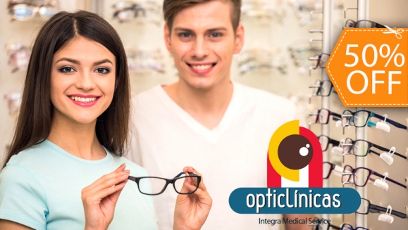 [Image: ¡Paga $95 en lugar de $190 por Paquete Oftalmológico que Incluye: Lentes de Visión Sencilla o  Bifocales de Policarbonato, Blancos y con Anti-reflejante+ Aros a Elección + Examen Visual Completo en Opticlínicas Escalón!m]