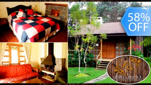 [Image: ¡Paga Q398 en vez de Q950 por Estadía para 2 personas en Cabaña con Chimenea + 2 Desayunos o 2 Cenas +  Impuestos Incluidos en Hotel Quinta del Sol!m]