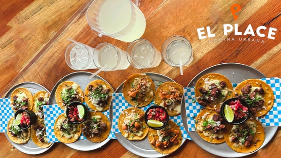 [Image: ¡Paga $19 en Lugar de $33.80 por 4 Órdenes de Tacos (4 Tacos Cada Orden) a Elección entre: Res, Pollo o Al Pastor + 2  Picheles de Limonada o Té!m]