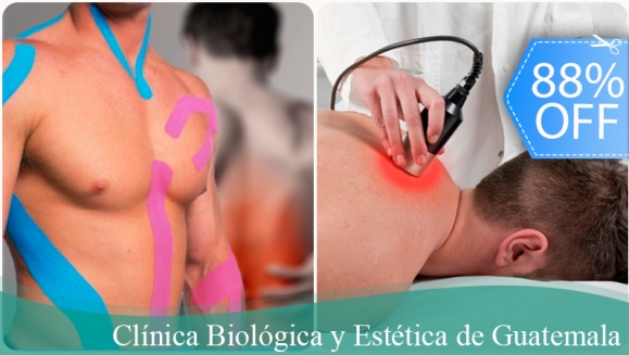 [Image: ¡Paga Q99 en lugar de Q850 por Terapia Láser contra Dolores que Incluye: Sesión de Láser Terapéutico + Aplicación de Vendaje Neuro Muscular + Sesión de Terapia Manual Ortopédica + Evaluación en Clínica Biológica!m]