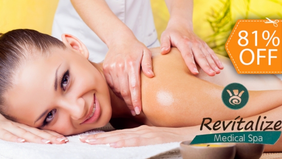 [Image: ¡Paga $18 en lugar de $95 por 2 Masajes Relajantes + 2 Masajes de Piedras Calientes + 1 Masaje de Ayurveda en Revitalize Medical Spa!m]
