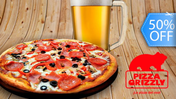 [Image: ¡Paga Q92 en lugar de Q184 por 1 Pizza Grande de Especialidad a Elección + Pichel de Cerveza, Té Frío o Gaseosa en Pizza Grizzly!m]