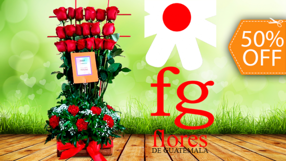 [Image: ¡Paga $25.00 en lugar de $50.00 por Hermoso Arreglo de Rosas Naturales con Colores a Elección de Flores de Guatemala! ¡Solo 103 Cupones Disponibles!m]