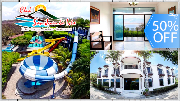 [Image: ¡Paga Q350 en lugar de Q700 por Estadía en Habitación Doble para 2 Adultos y 2 Niños + Ingreso al Parque Acuático + Uso de Bote con Pedales y Lanchas + Uso de las Instalaciones + Impuestos Incluidos en Hotel y Parque Acuático San Juan La Isla Guija!m]
